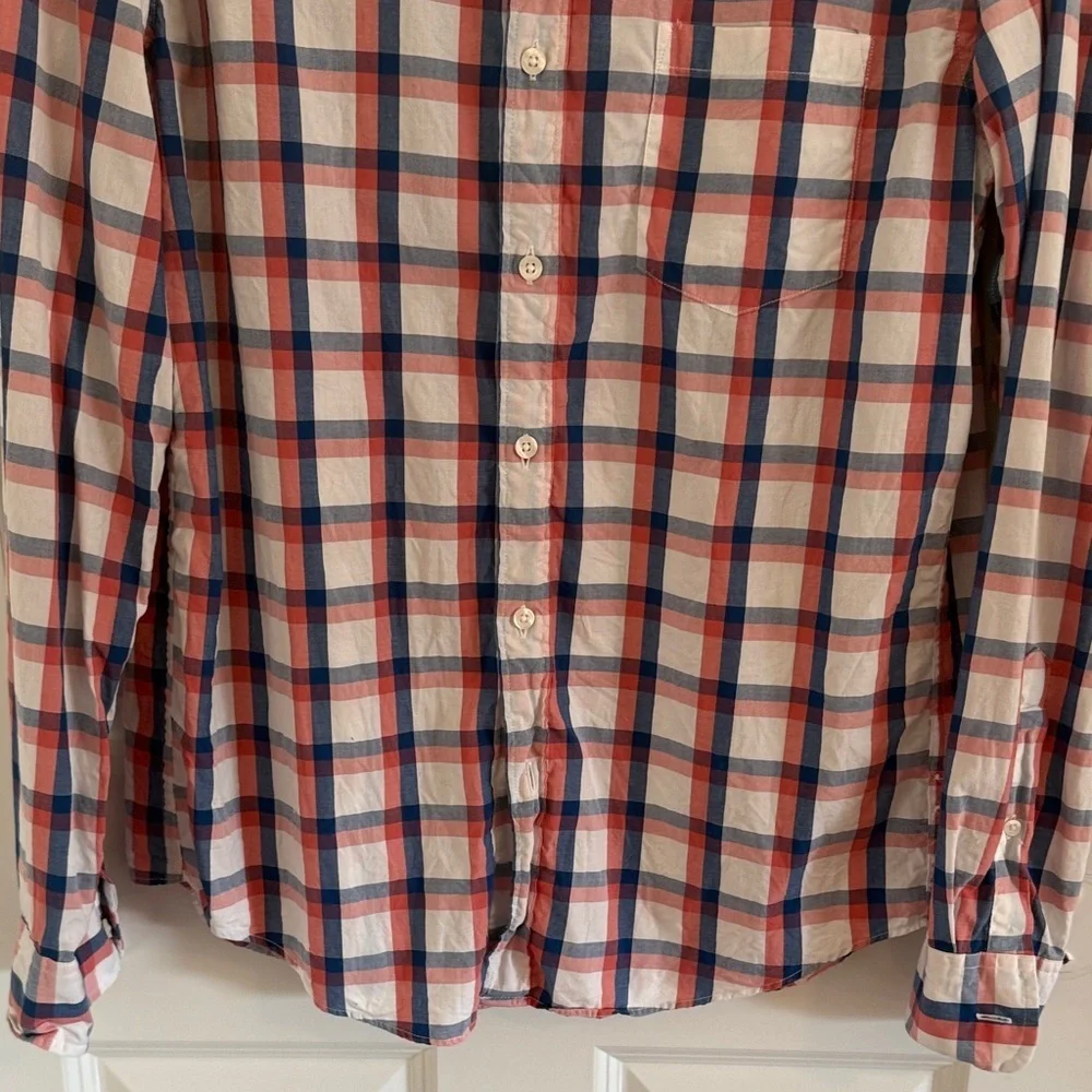 J. Crew Slim Red and Blue Plaid Casual Shirt Size Large